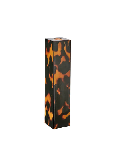Addison Ross Faux tortoiseshell tall lacquer candlestick at Collagerie