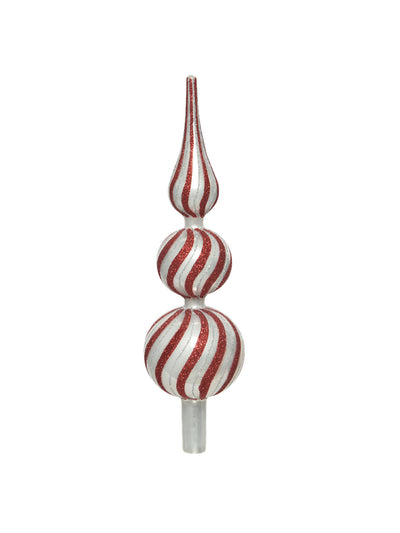 Fenwick Red glitter glass treetopper at Collagerie