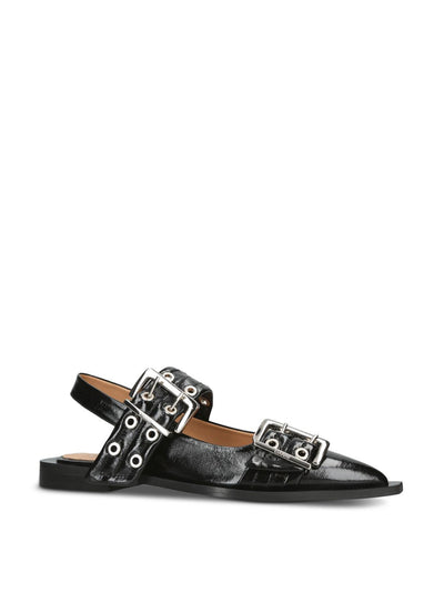 Ganni Buckle ballerinas flats at Collagerie