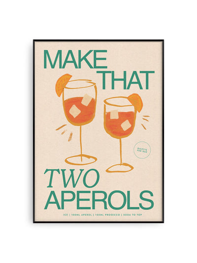 Proper Good Aperol Teal A3 print at Collagerie