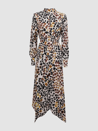 Reiss Lira animal print belted midi dress at Collagerie