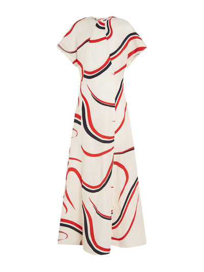 Tommy Hilfiger Ribbon print fit and flare midi dress at Collagerie