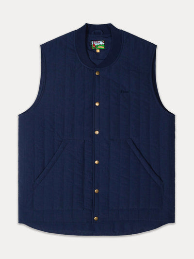 Fera Quilted gilet in navy at Collagerie