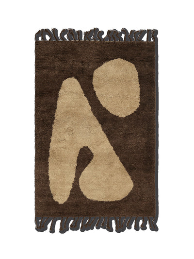 Ferm Living Abstract rug in brown and off white at Collagerie