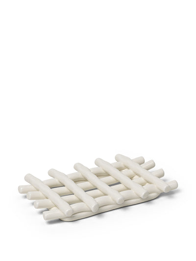 Ferm Living Ceramic white soap tray at Collagerie
