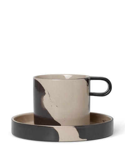 Ferm Living Inlay cup with saucer at Collagerie