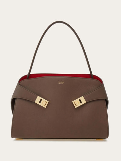 Ferragamo Hug soft bicolor shoulder bag (M) at Collagerie