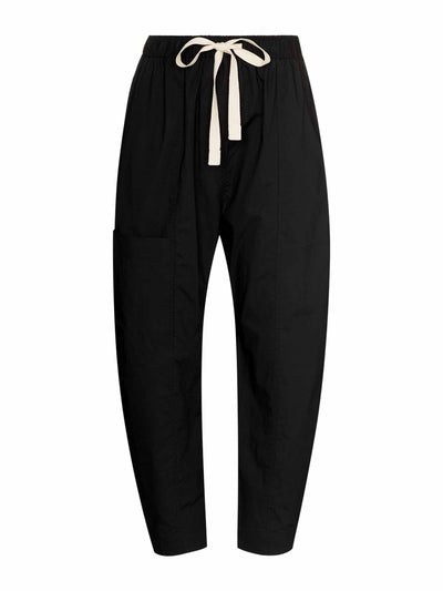 Lee Mathews Black drawstring cotton trousers at Collagerie