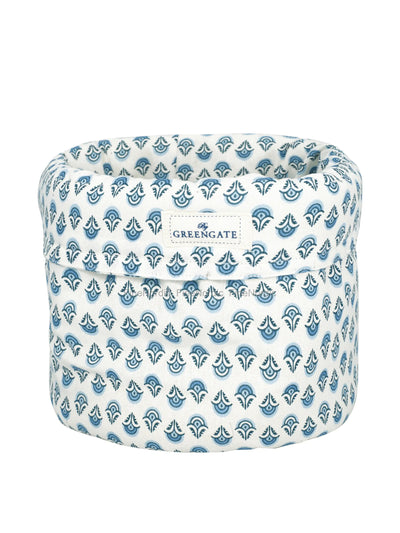 GreenGate Blue printed fabric bread basket at Collagerie