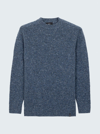 Finisterre Merino wool jumper in indigo blue at Collagerie