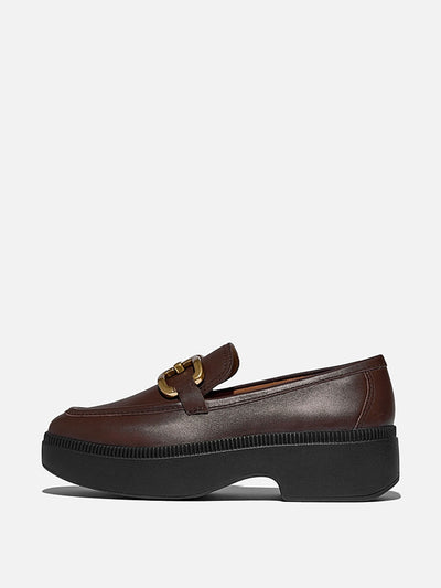 Fitflop F-Luma square-chain leather loafers at Collagerie