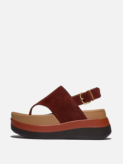 Fitflop F-Mode stack suede back-strap toe-post sandals at Collagerie