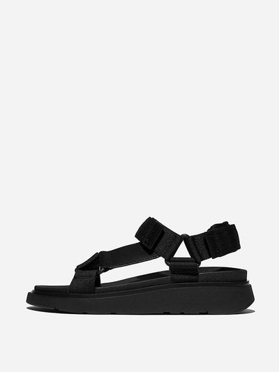 Fitflop GEN-FF adjustable webbing/leather backstrap sandals at Collagerie