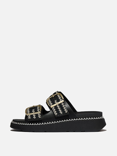 Fitflop Gen-ff buckle v-weave two-bar slides at Collagerie