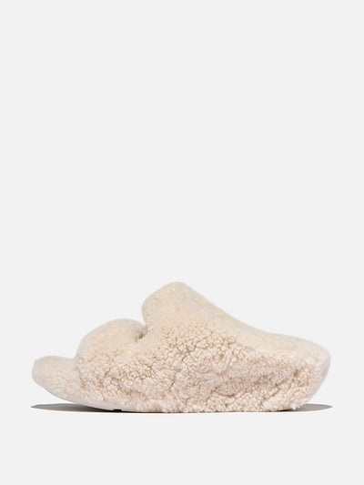 Fitflop Shuv curly-shearling two-bar slides at Collagerie