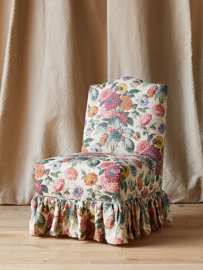 Flora Soames The Maud Dahlias parchment chair at Collagerie