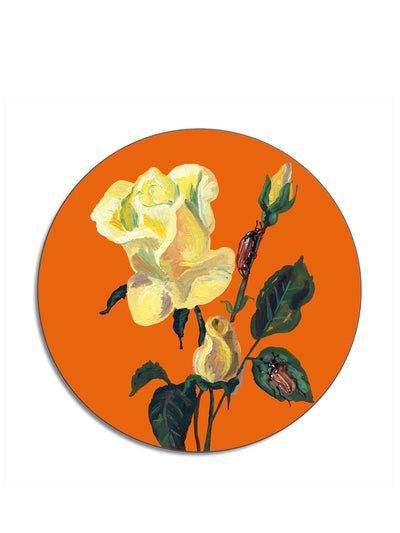 Avenida Home Nathalie Lété Velvet Rose orange round placemat at Collagerie