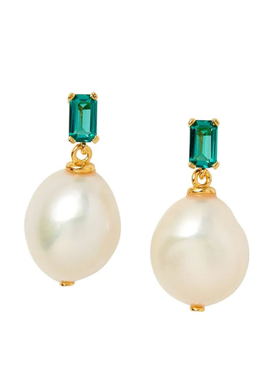 Laura Vann Exclusive stone & pearl drop earrings at Collagerie