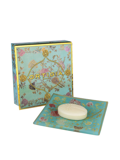 Ortigia Sicilia Florio glass plate and soap set at Collagerie