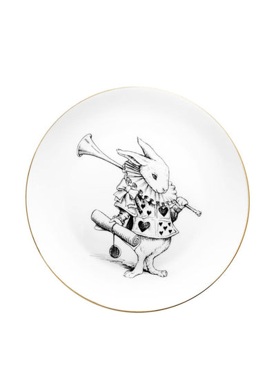 Fortnum & Mason Rory dobner alice in wonderland white rabbit cards plate at Collagerie