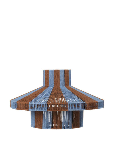 Broste Copenhagen Blue and brown jute pendant lamp shade at Collagerie