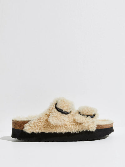 Birkenstock Arizona big buckle teddy sandals at Collagerie