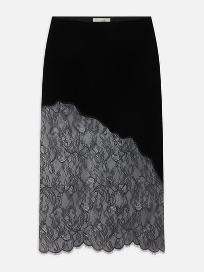 Frame Velvet lace skirt in black at Collagerie