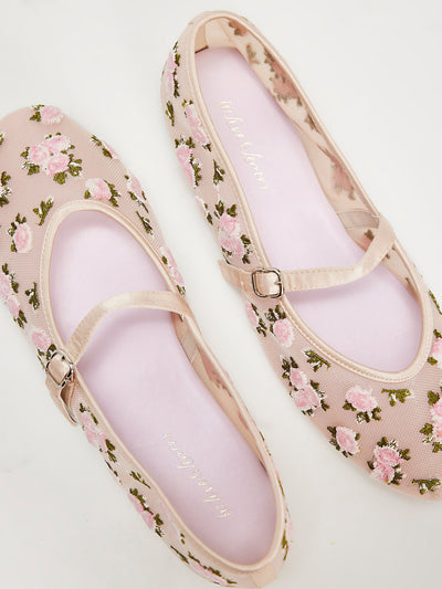 For Love & Lemons Evelyne embroidered ballet flats at Collagerie