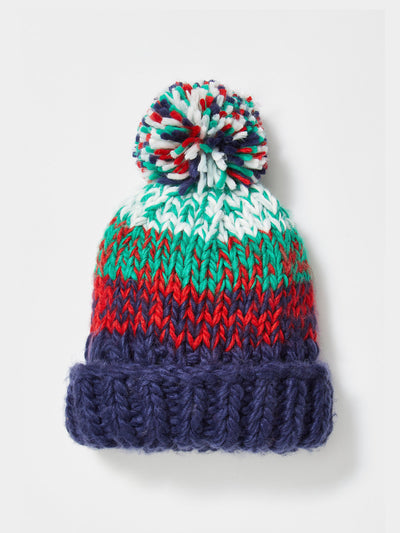 Free People Tide stripe knit pom beanie at Collagerie