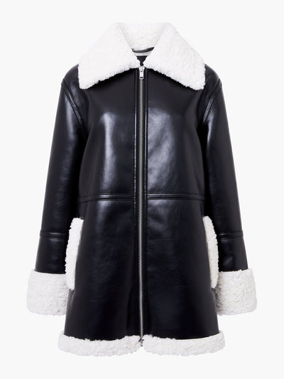 French Connection Ajani pu faux fur coat at Collagerie