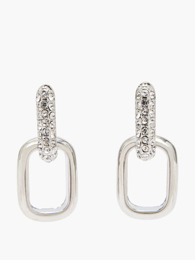 French Connection Half pave diamante link hoop earrings at Collagerie