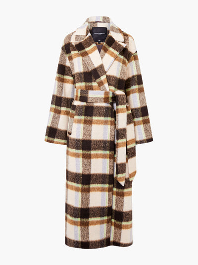 French Connection Remi check belted coat at Collagerie