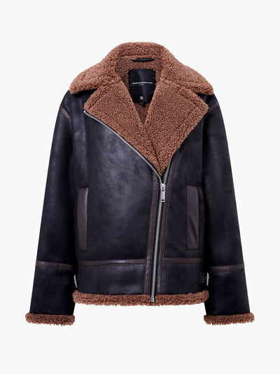 French Connection Suedette zip up jacket at Collagerie