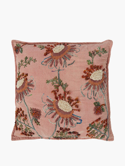 French Connection Pink embroidered cushion at Collagerie