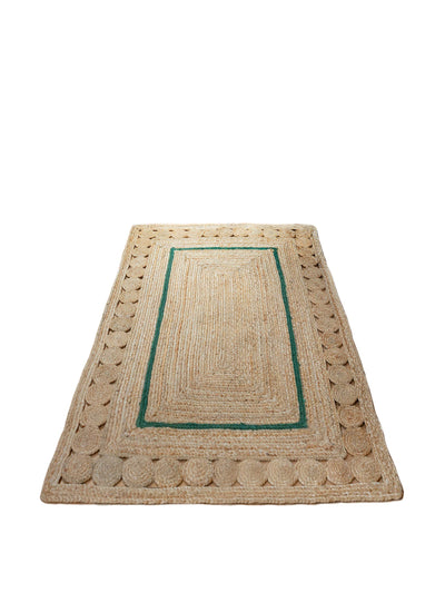 French Bedroom Green jute rug at Collagerie