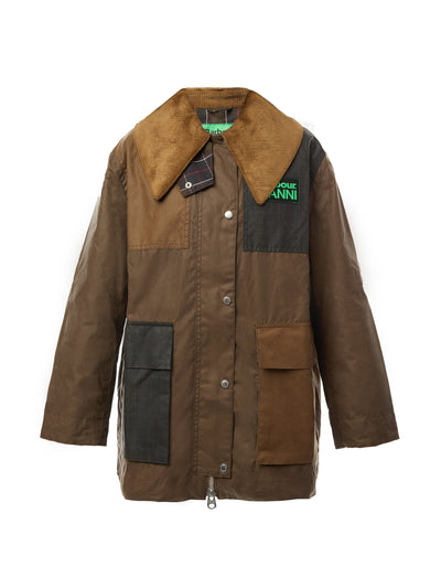 Barbour X Ganni Wax duffle jacket at Collagerie