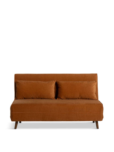 Barker and Stonehouse Efren orange fabric sofa bed at Collagerie