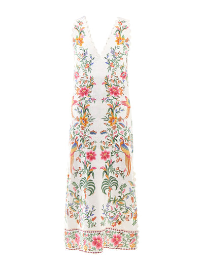 Farm Rio Delicate forest off white maxi dress at Collagerie