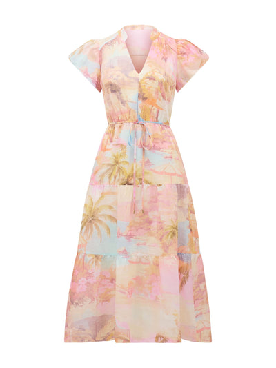 Forever New Jacqueline puff sleeves tiered midi dress at Collagerie