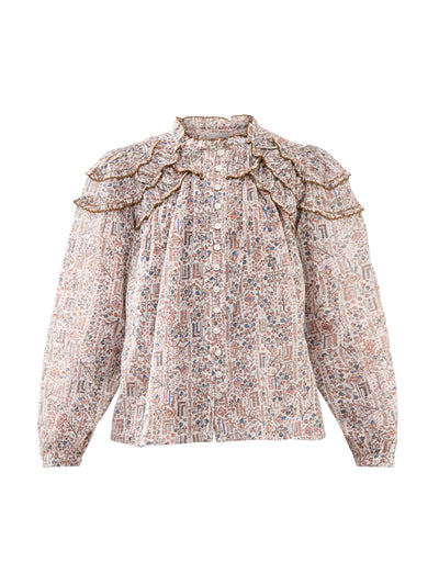 Marant Étoile Crysta-ga printed peasent blouse at Collagerie