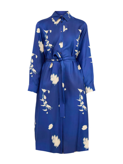 MM Jadi silk printed shirt dress china blue at Collagerie