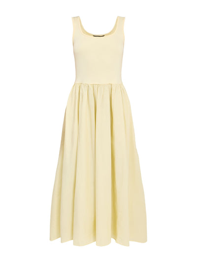 Nobody's Child Butter yellow colorado midi dress at Collagerie