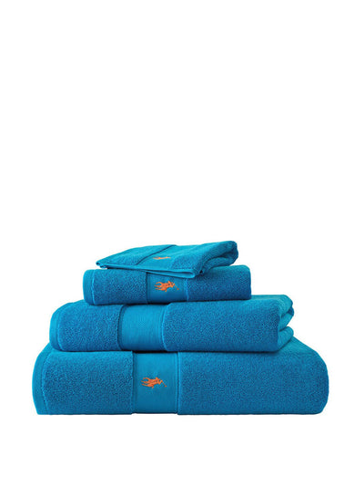 Ralph Lauren Home Polo Player hand towel in Cove Blue at Collagerie