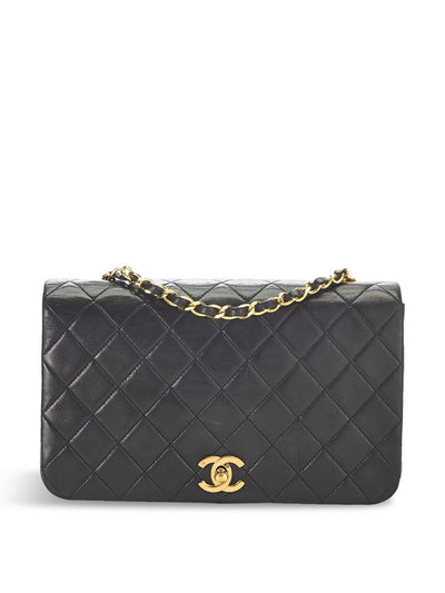 Chanel Vintage black lamb full flap bag at Collagerie