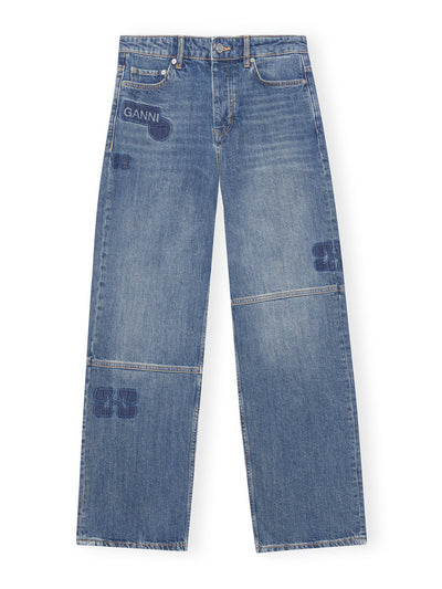 Ganni Denim patch jeans at Collagerie