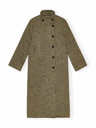 Ganni Woollen checkered coat at Collagerie