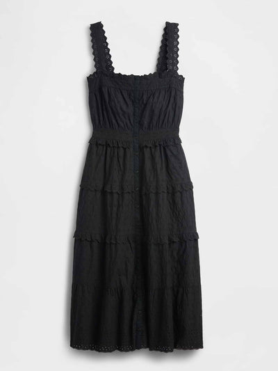 Dôen X Gap Black eyelet maxi dress at Collagerie