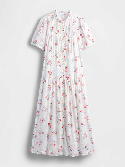 Dôen X Gap White pintuck floral midi dress at Collagerie