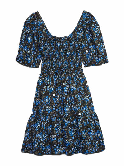 Gap Puff sleeve smocked floral mini dress at Collagerie