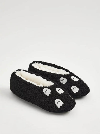 George Black ghost fleece slipper socks at Collagerie